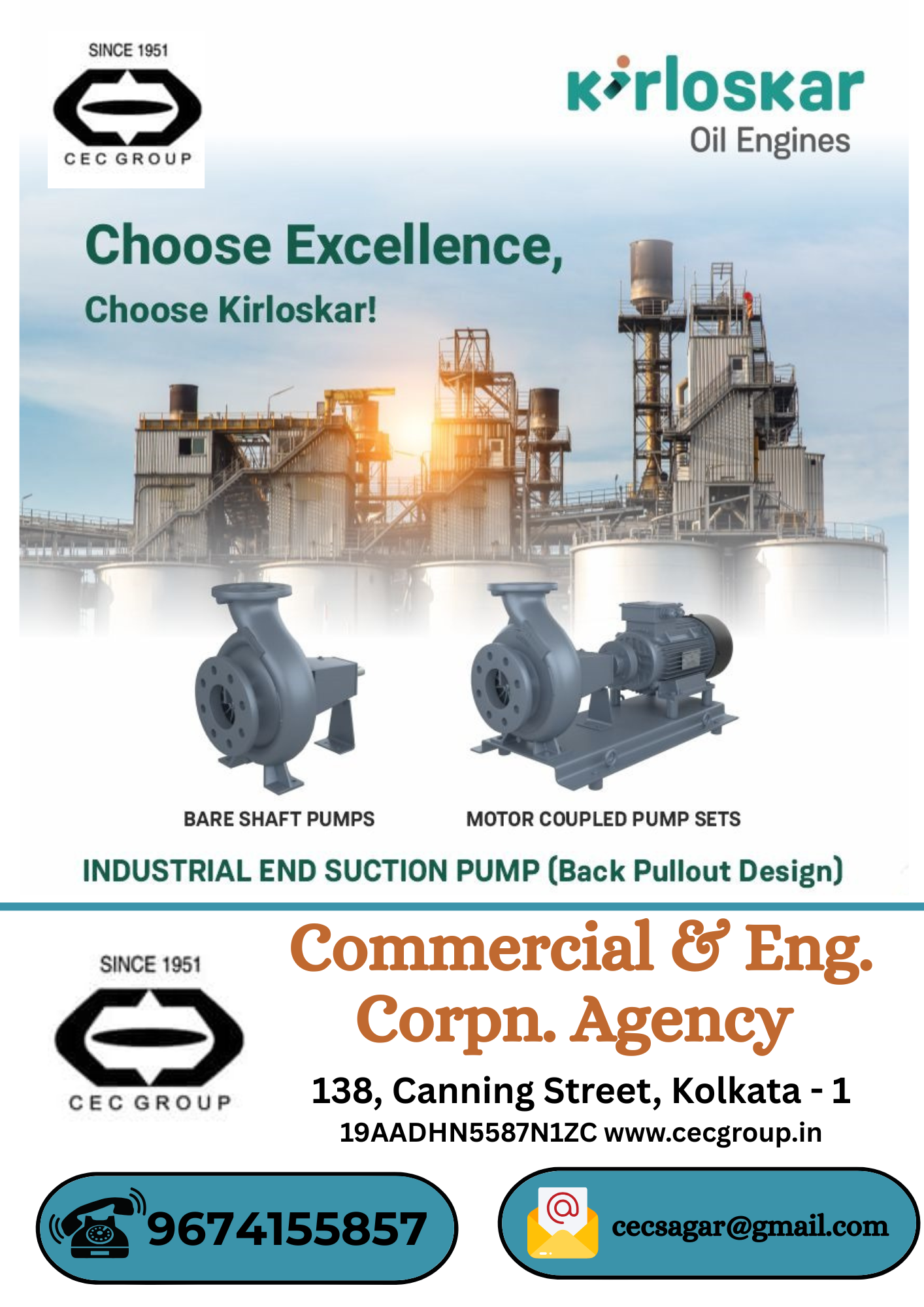 KIRLOSKAR INDUSTRIAL END SUCTION PUMPS